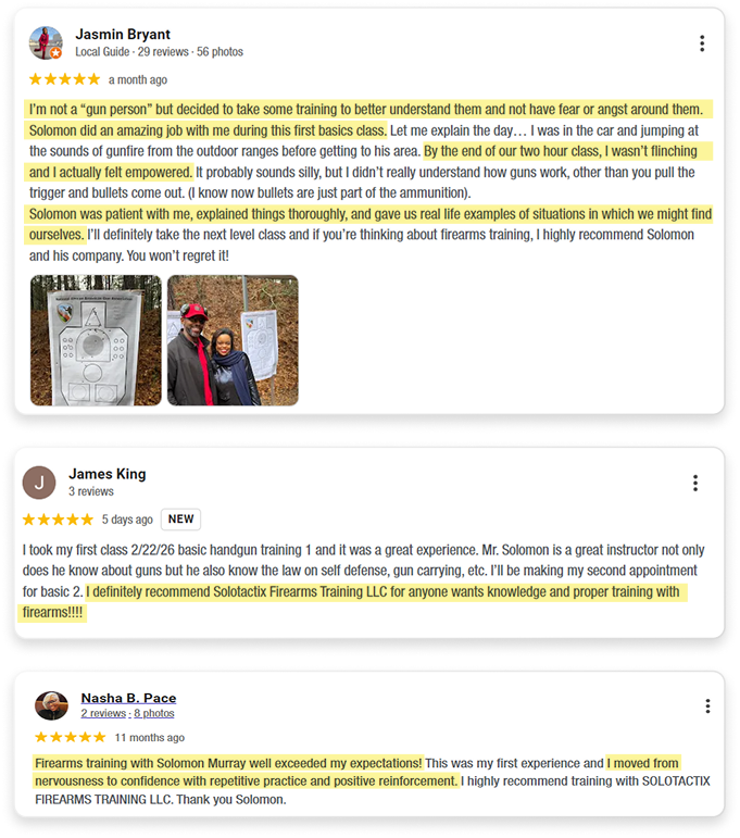 Reviews from Solotactix students